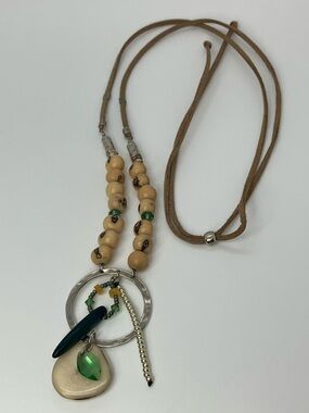 Silpada 925 Sterling Silver Tropical Palms Suede Adjustable Necklace N3306